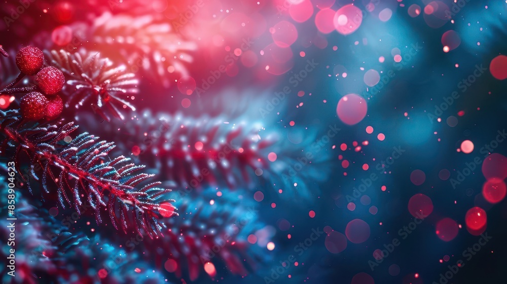 Poster christmas-themed neon gradient background with elegant patterns, ideal for creating stunning vertica
