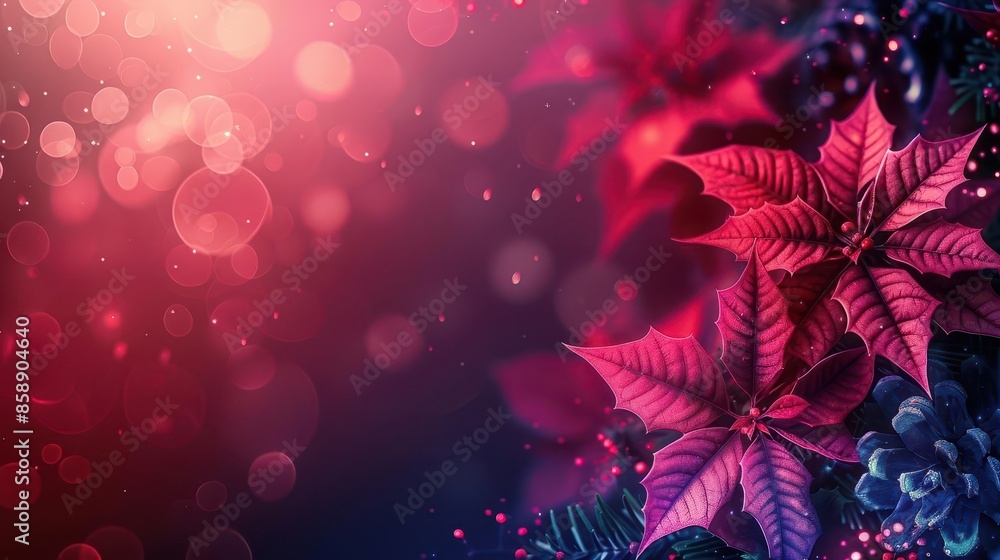 Poster christmas-themed neon gradient background with elegant patterns, ideal for creating eye-catching ver