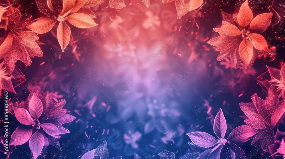 Poster christmas-themed neon gradient background with elegant patterns, ideal for creating a festive atmosp