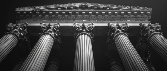 A classic column with fluted design leading the eye upward to the ornate capital.