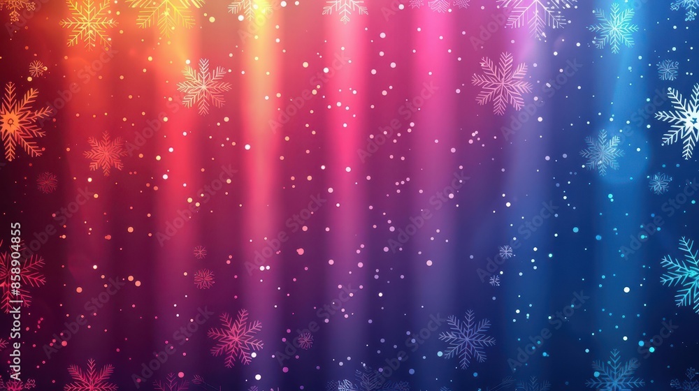Poster christmas-themed neon gradient background with elegant patterns, ideal for creating a festive atmosp