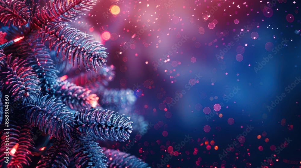 Poster christmas-themed neon gradient background with elegant patterns, ideal for creating a festive atmosp