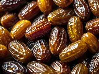 dates close up. date palm background. Date palm on a traditional craftsman market.Horizontal image.