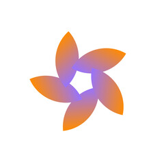orange violet  flower gradient vector 