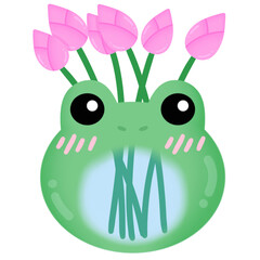 lotus in the frog vase