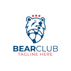 Minimal Bear Football club logo design