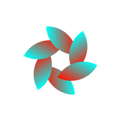 cyan blue red gradient flower vector eps