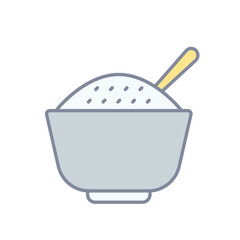 Rice bowl vector icon