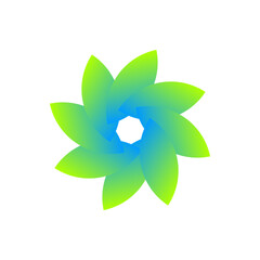 green cyan blue gradient flower vector eps