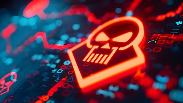 Hacked System Alert After Cyber Attack on Computer Network,Compromised Information Concept