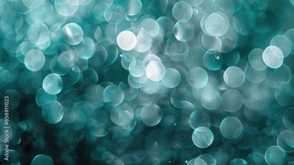 Fototapete The image is a blue and white background with many small circles. The circles are of different sizes and are scattered throughout the image. Scene is one of chaos and disorder