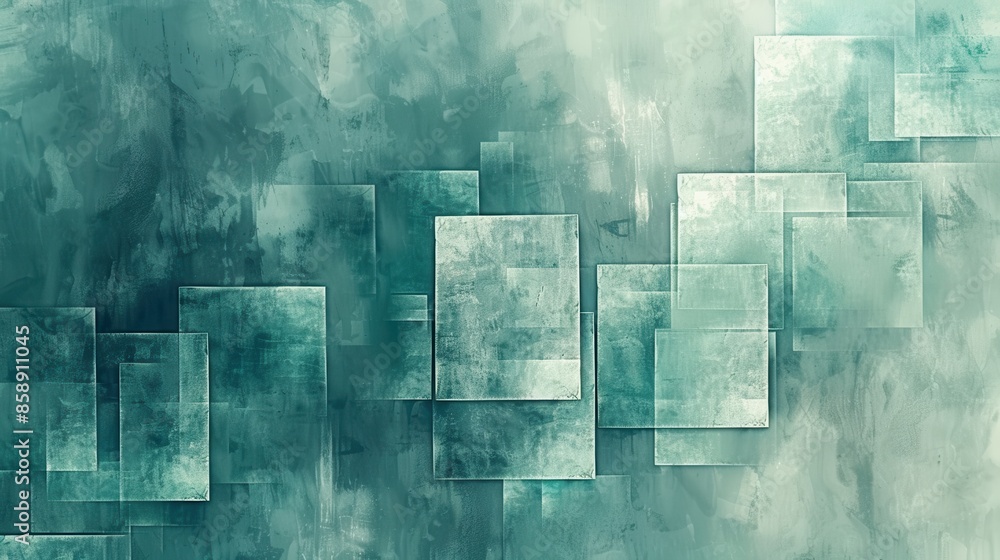 Leinwandbilder a painting of squares in blue and white with a blue background. the squares are of different sizes a