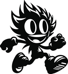 Majestic cartoon character  Silhouette - Elegant Black and White Design , Vector 