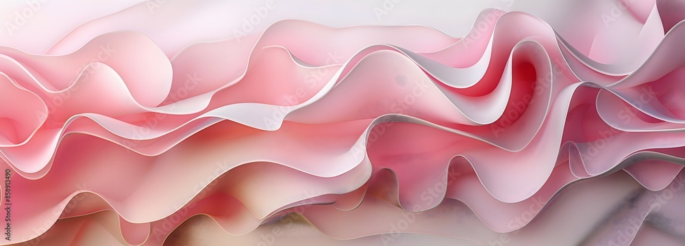 Poster 3. design a captivating artwork showcasing an abstract pink gradient in a 3d rendering, where soft h