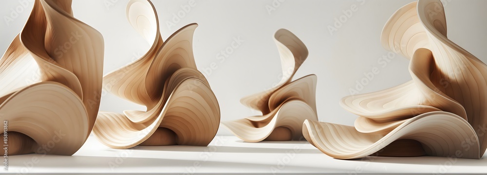 Poster 2. craft an engaging visual representation of dynamic shapes in contemporary design, showcasing bold