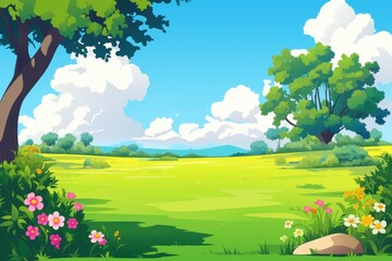 Naklejka premium Summer Meadow Landscape