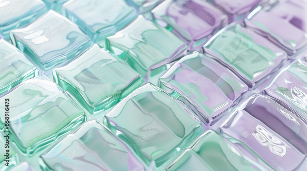 Leinwandbilder A colorful image of a pattern of squares made of glass. The squares are of different colors and sizes, and they are arranged in a way that creates a sense of depth and movement