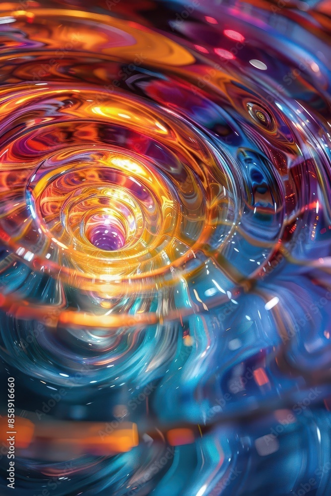 Poster abstract colorful background with geometric shapes and patterns, blending vivid hues to create a dyn