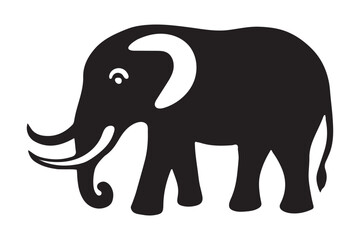 Elephant silhouette vector isolated on a white background