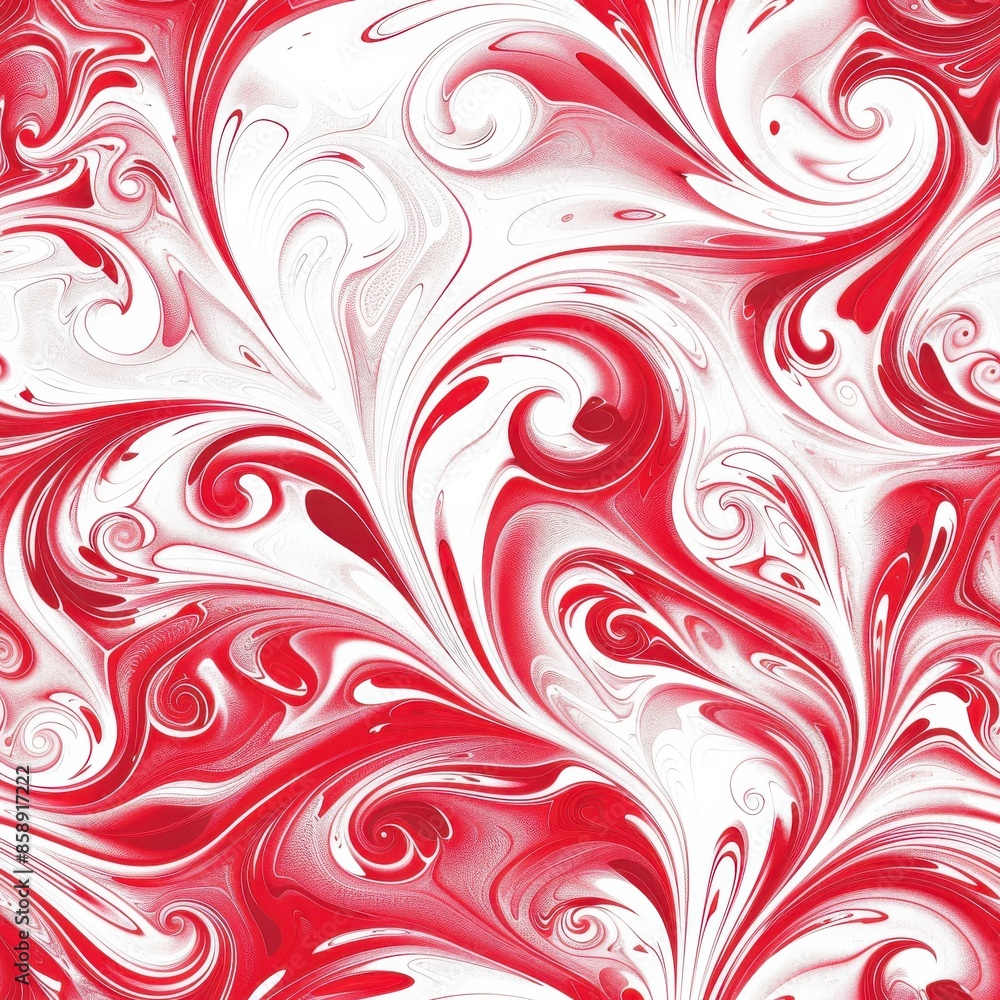 Aufkleber A close-up image of an abstract pattern featuring swirling red and white colors, resembling marble or paint. The colors blend together creating a fluid and dynamic design.