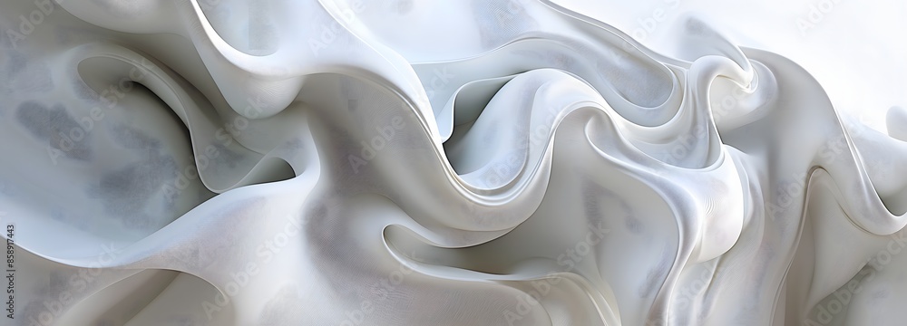 Poster 4. create a compelling 3d rendering of dynamic shapes in contemporary design, featuring abstract and