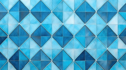 Abstract blue geometric moroccan marrakech tiles wallpaper texture background banner pattern - Vintage retro concrete stone ceramic cement tiles wall, Generative AI