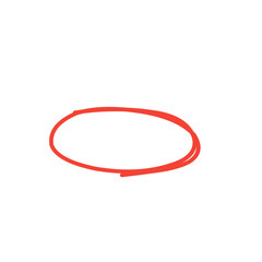 hand drawn red oval