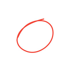 hand drawn red oval