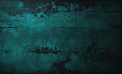dark blue background texture with black vignette in old vintage grunge textured border design dark elegant teal color wall with light spotlight center	