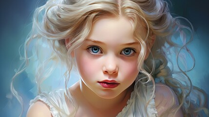 A cute blonde blue eyed girl