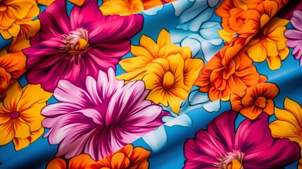 Bold floral material with retro vibes