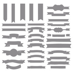 Banner ribbon silhouette vector black shape