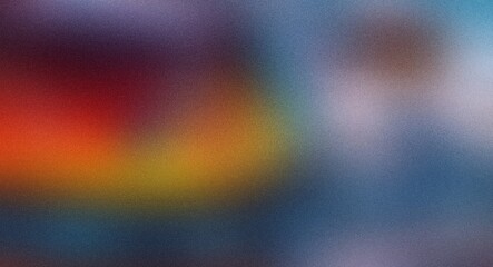 Vibrant grunge grainy background, orange red magenta blue noise texture color gradient, backdrop header poster banner design