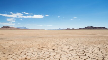 Deserted cracked airstrip in desert, silent landing ground