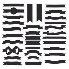 Banner ribbon silhouette vector black shape