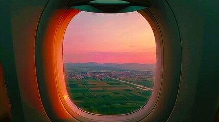 Fototapeta premium A view of the sky through an airplane window.