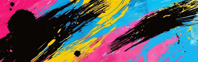 Colorful Abstract Pop Art Style Brush Stroke Pattern