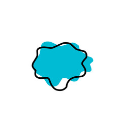 Organic blob shape abstract blue