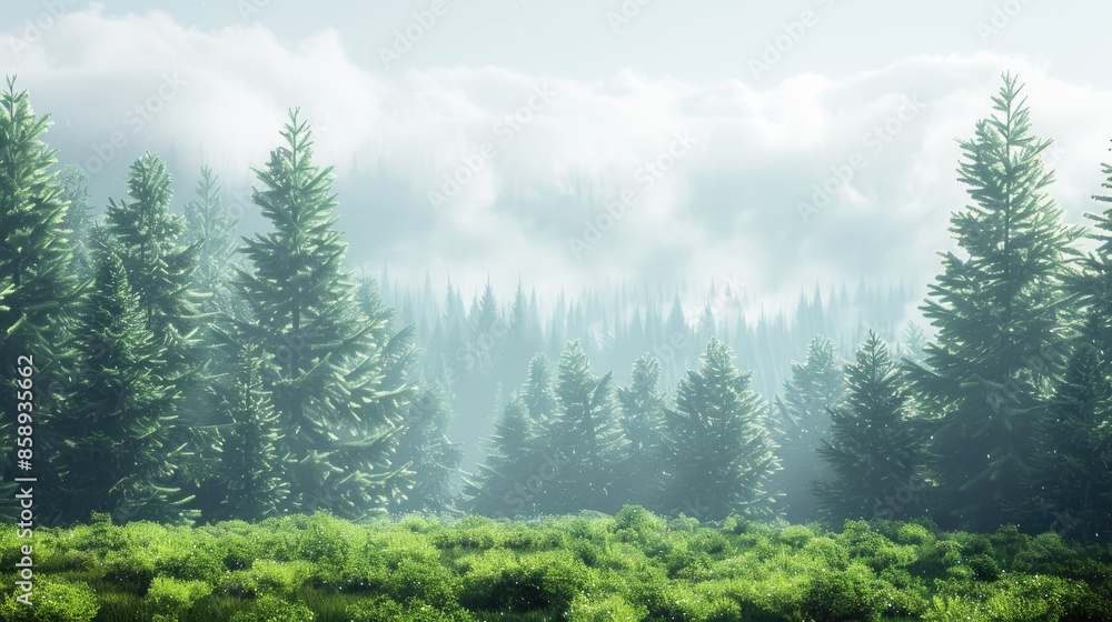 Poster copy with forest background and empty space