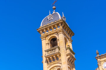 Detail of the tower of the town hall of Donostia San Sebastian in Gipuzkoa. Basque Country