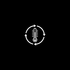 Thermometer climate control icon isolated on dark background