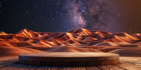 Desert Night with Wooden Platform