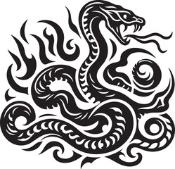Snake tattoo design silhouette vector art work EPS file