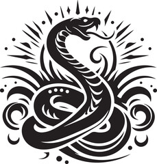 Snake tattoo design silhouette vector art work EPS file