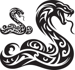 Snake tattoo design silhouette vector art work EPS file