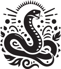 Naklejka premium Snake tattoo design silhouette vector art work EPS file