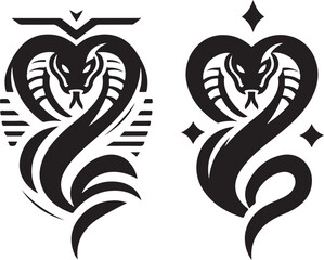 Snake tattoo design silhouette vector art work EPS file
