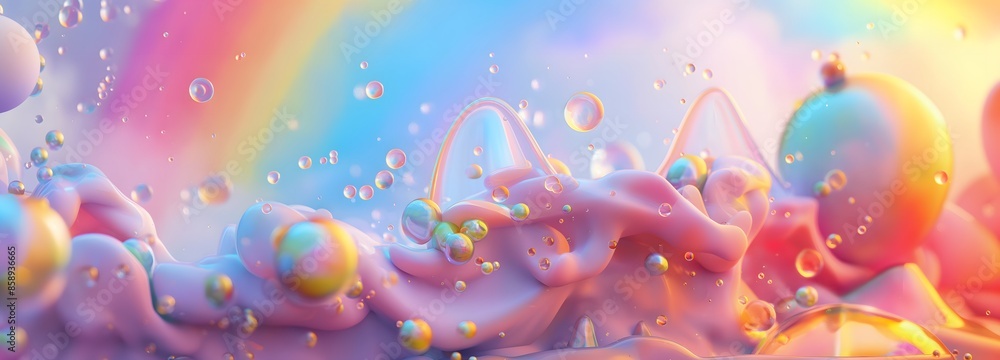Poster 4. illustrate a magical and whimsical adventure unfolding in a 3d visualization, featuring an enchan