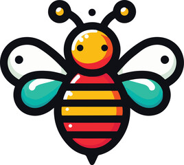 Colourful bee vector illustration
