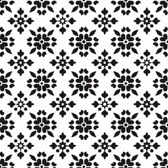 Intricate Black and White Geometric Floral Pattern